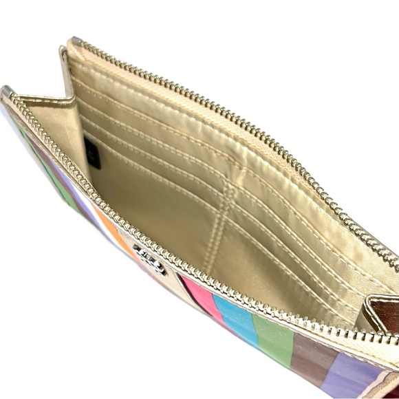 Coach Julia Legacy Stripe Large Zippy Wallet Wristlet - Picture 6 of 6